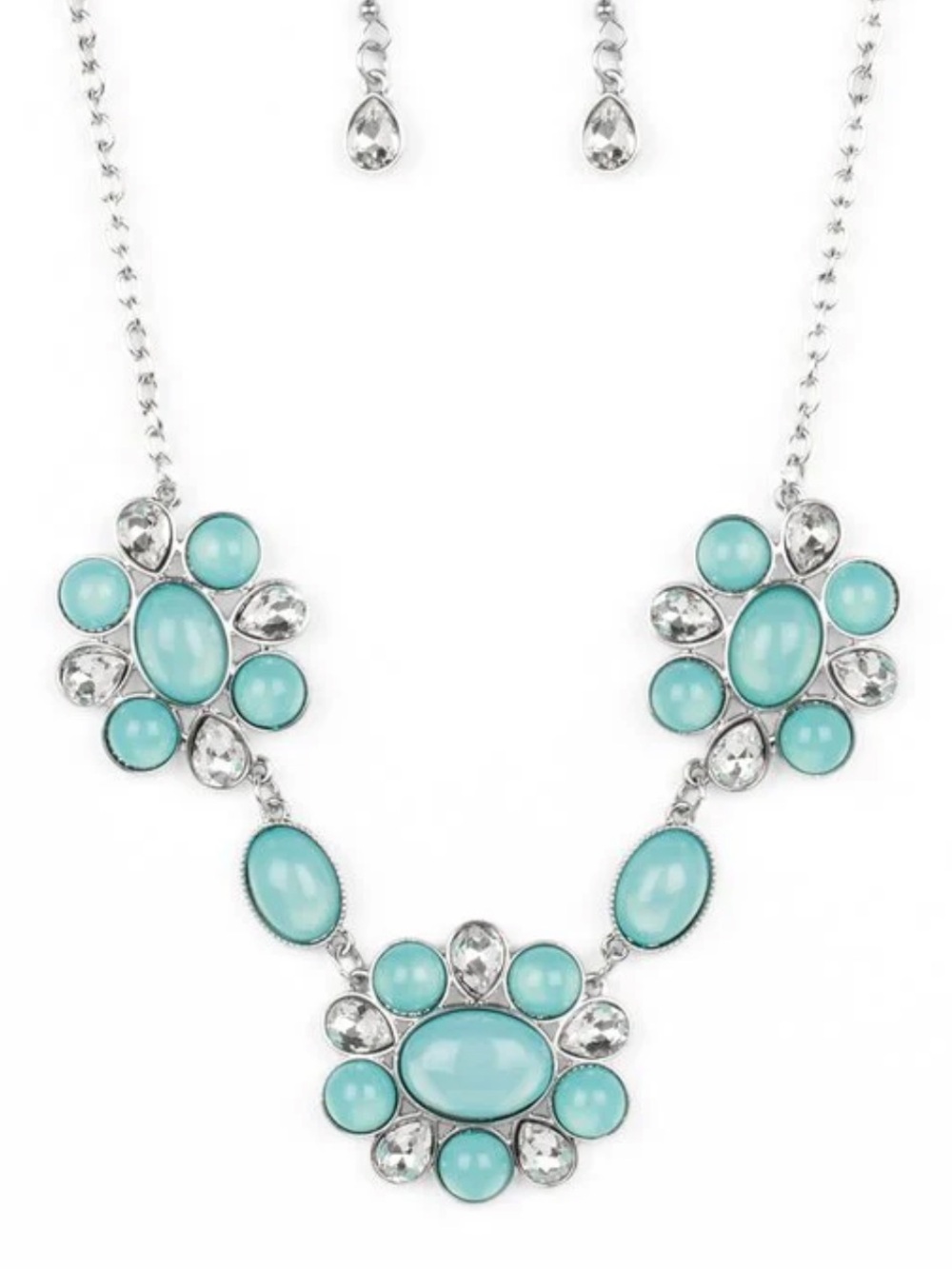💎⚪️💎 “YOUR CHARIOT AWAITS” BLUE NECKLACE WITH EARRINGS ~ PAPARAZZI❗️ 💎⚪️💎